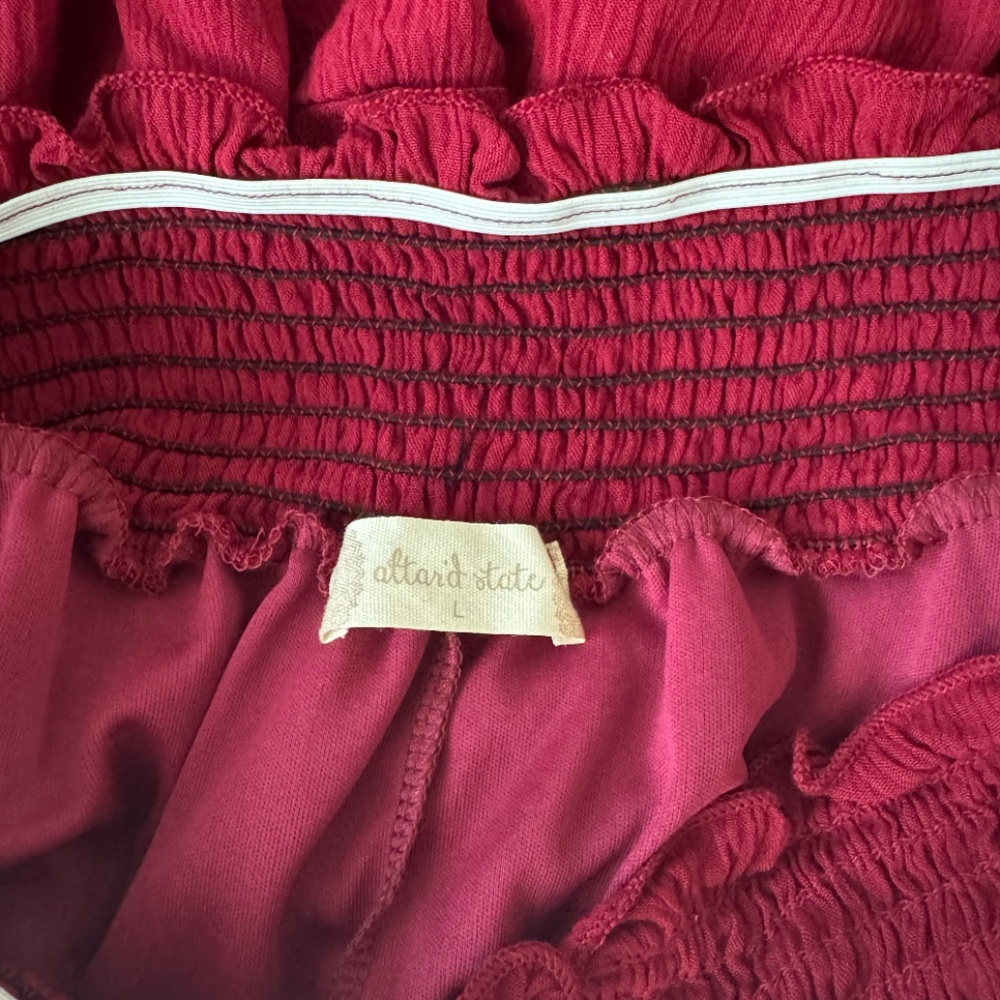 Altar'd State Red / Maroon Ruffle Skirt - Picture 3 of 3